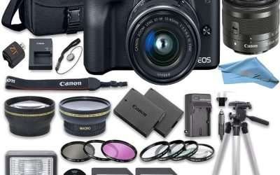 Canon EOS M50 Mirrorless Camera 15-45mm Lens and Accessory
