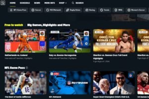 DAZN online home page to stream sports